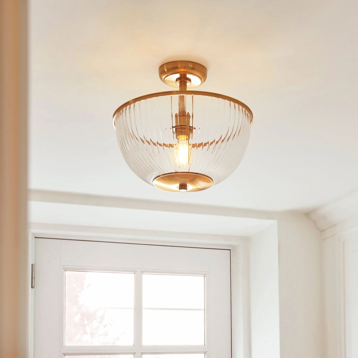Sabrina Bowl Ceiling Light in Vintage Brass