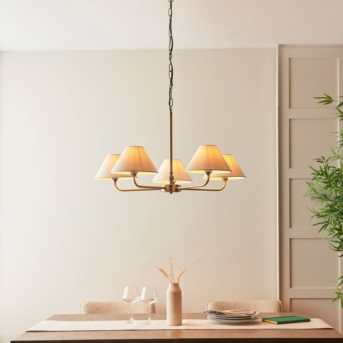 Caspian Pendant Light in Antique Brass - Large