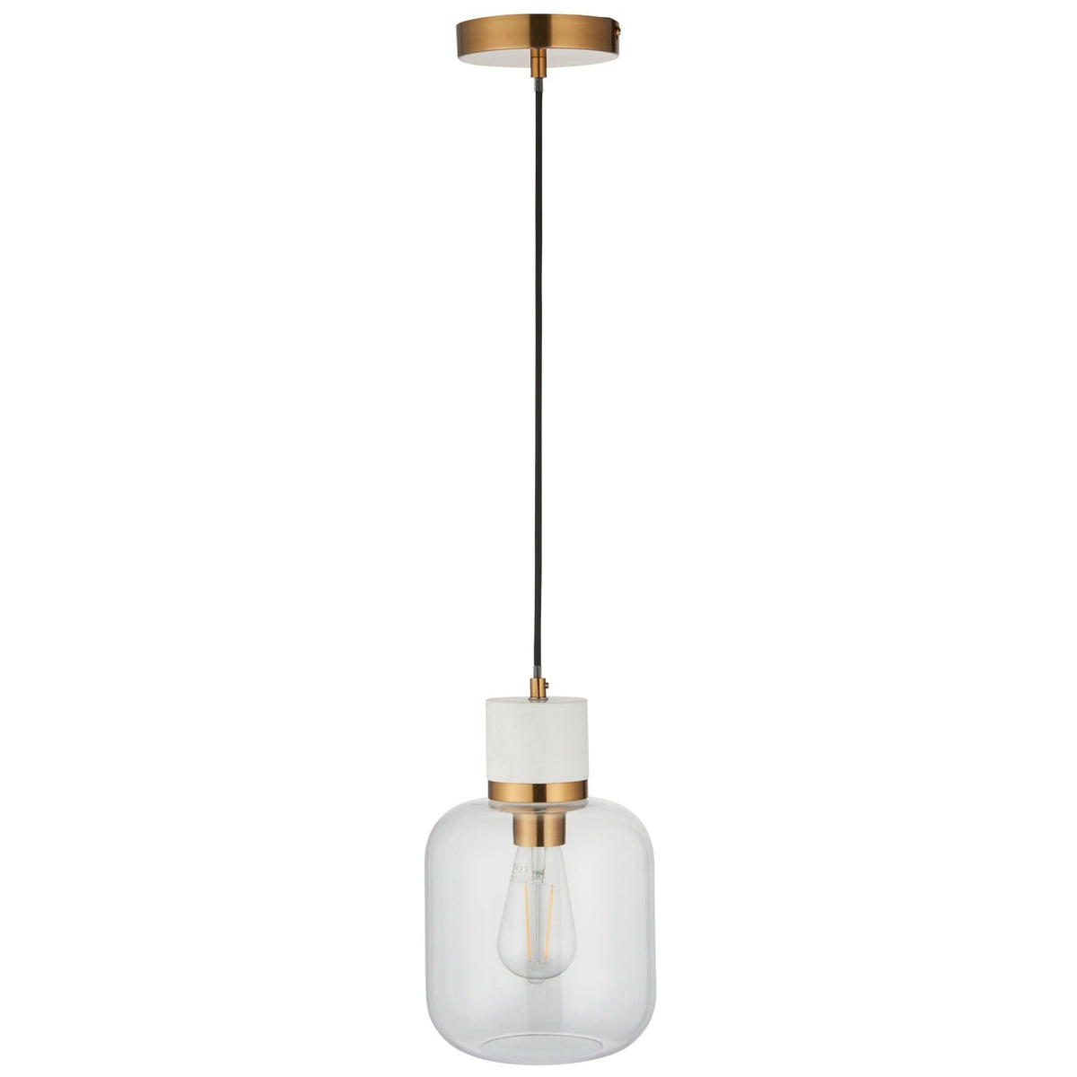 Tilbury Pendant Light in White Volakas Marble