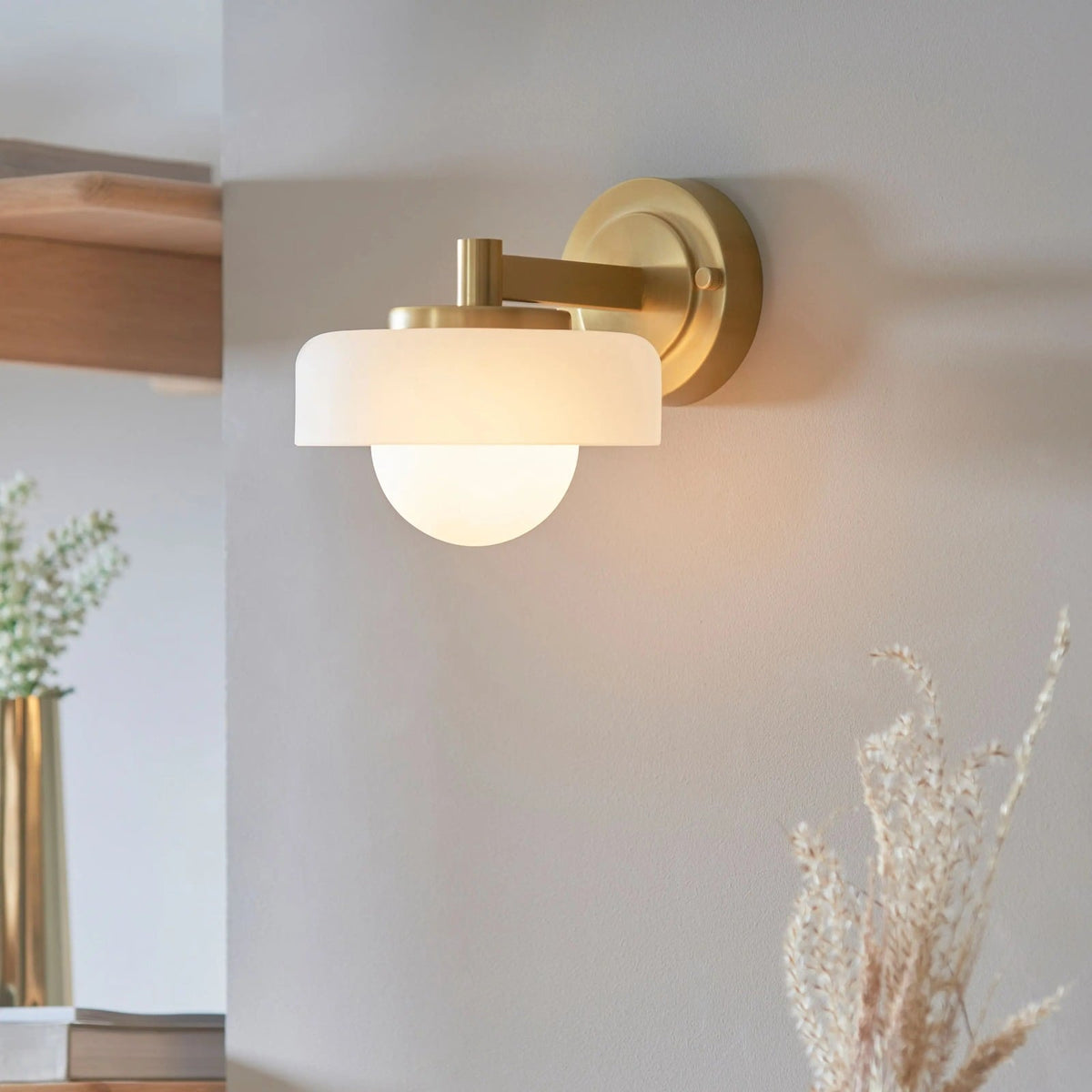 Kyson Wall Light in Brushed Aged Brass