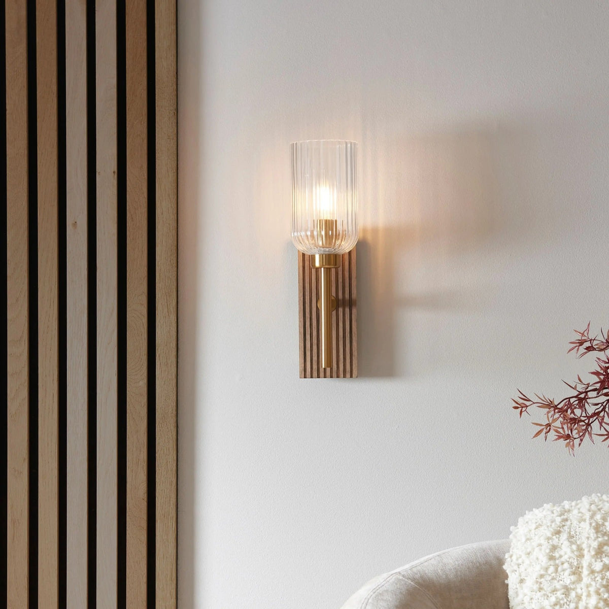 Kintbury Wall Light in Dark Beechwood