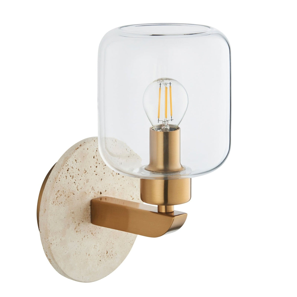 Tilbury Wall Light in Natural Travertine