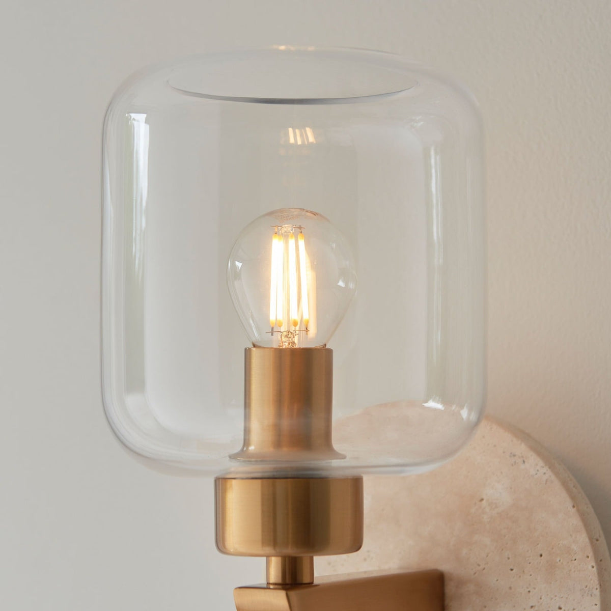Tilbury Wall Light in Natural Travertine