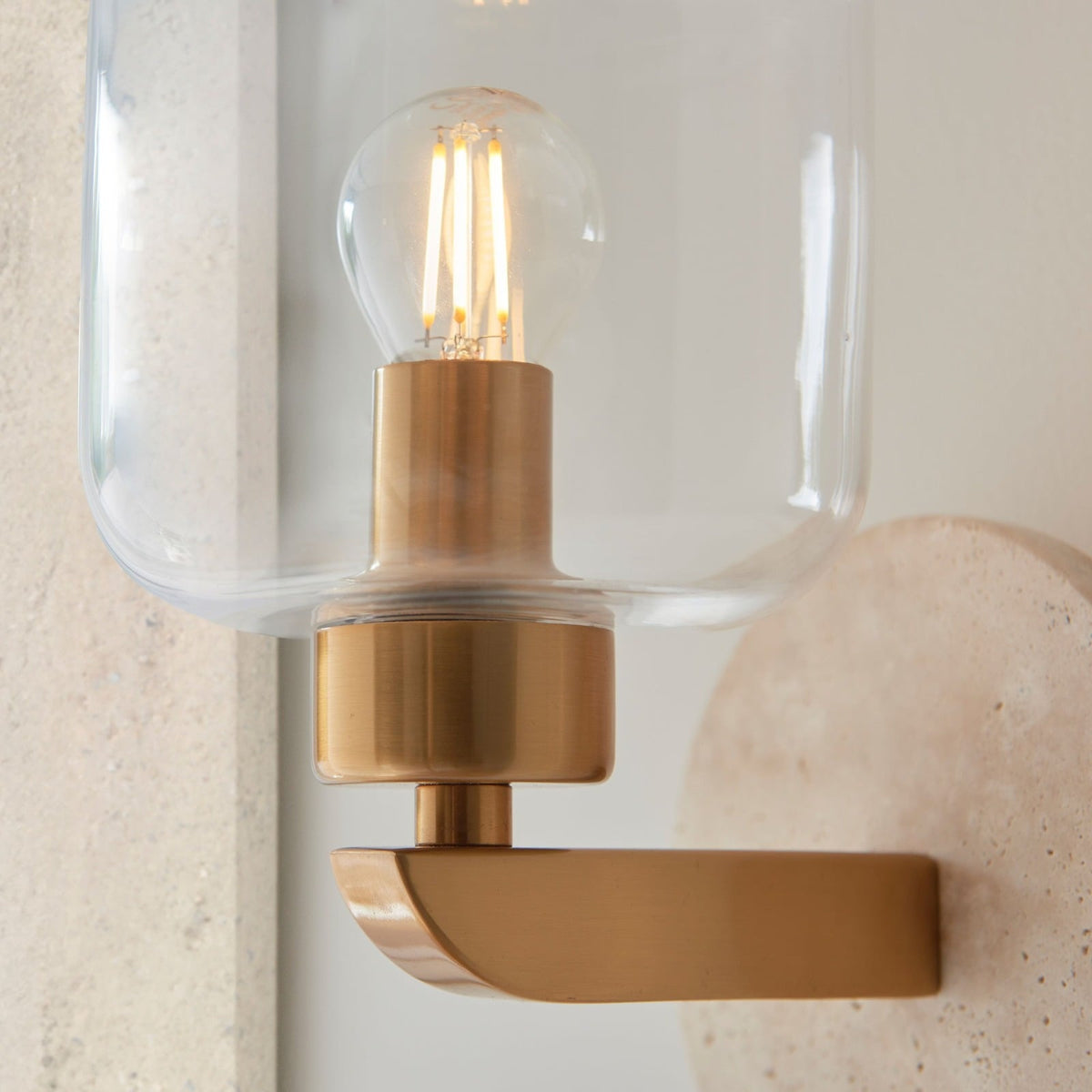 Tilbury Wall Light in Natural Travertine