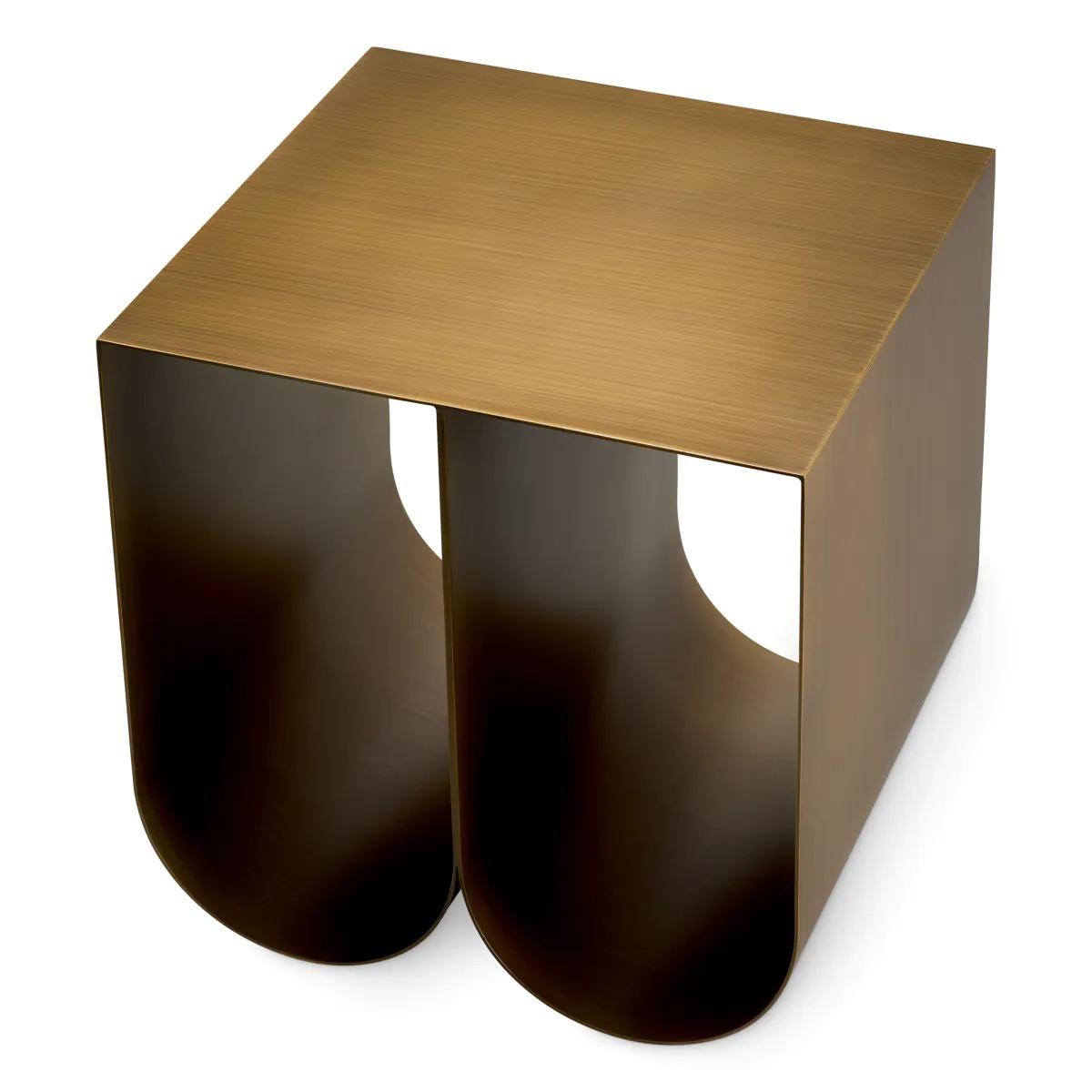 Side Table Rafaello with Brushed Brass Finish