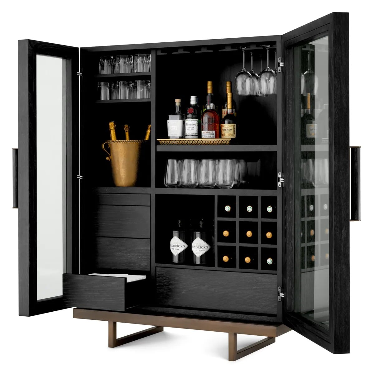 Bar Cabinet Connaught in Charcoal Oak