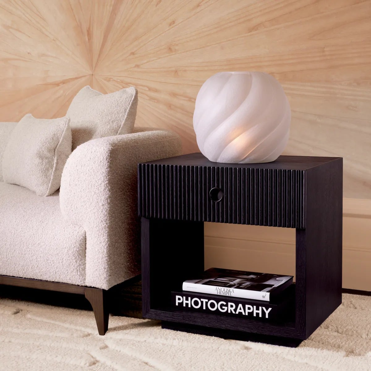 Nightstand Dimitrios in Charcoal Oak