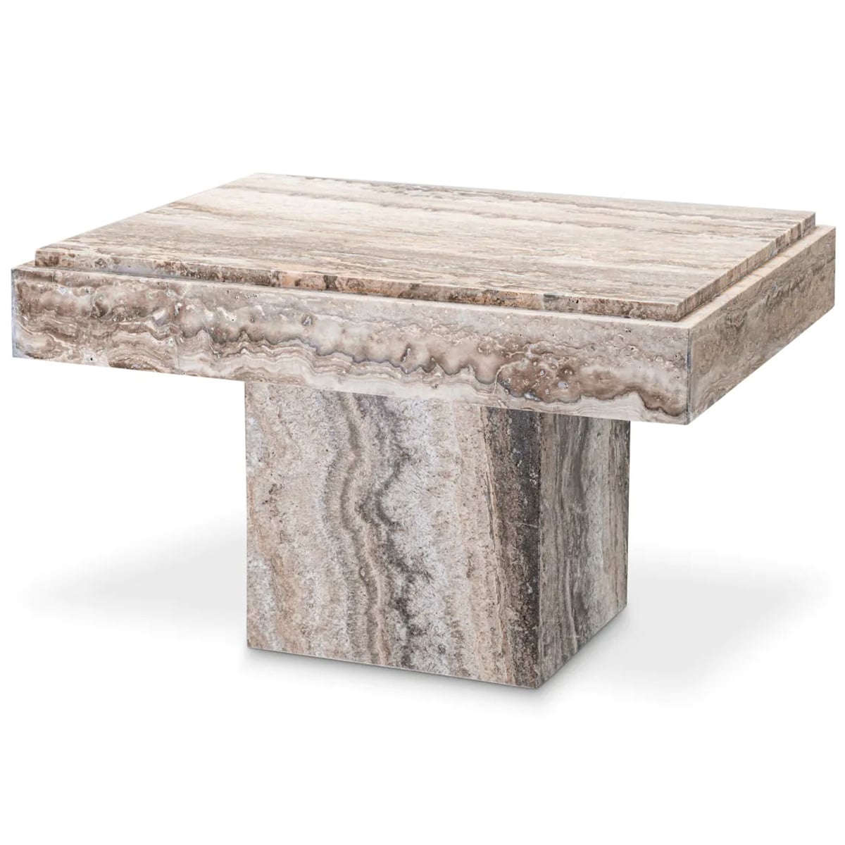 Side Table Sartoria in Silver Travertine