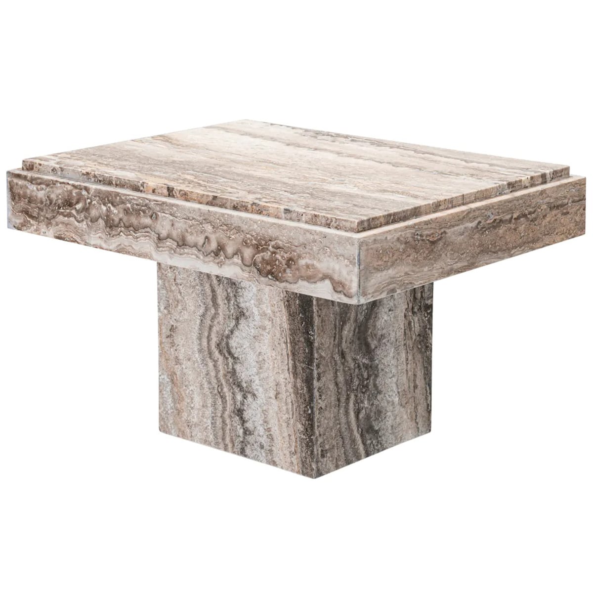 Side Table Sartoria in Silver Travertine