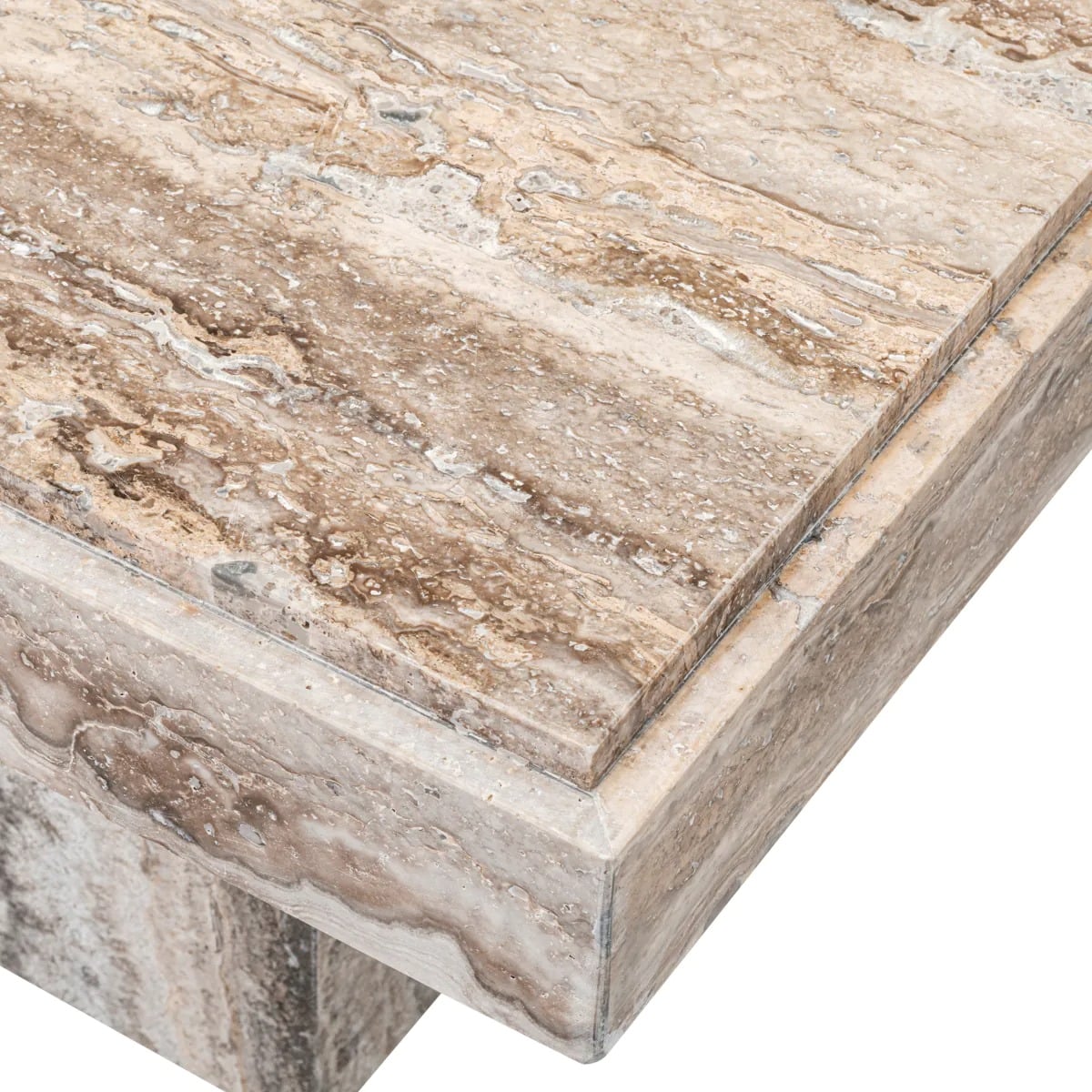 Side Table Sartoria in Silver Travertine