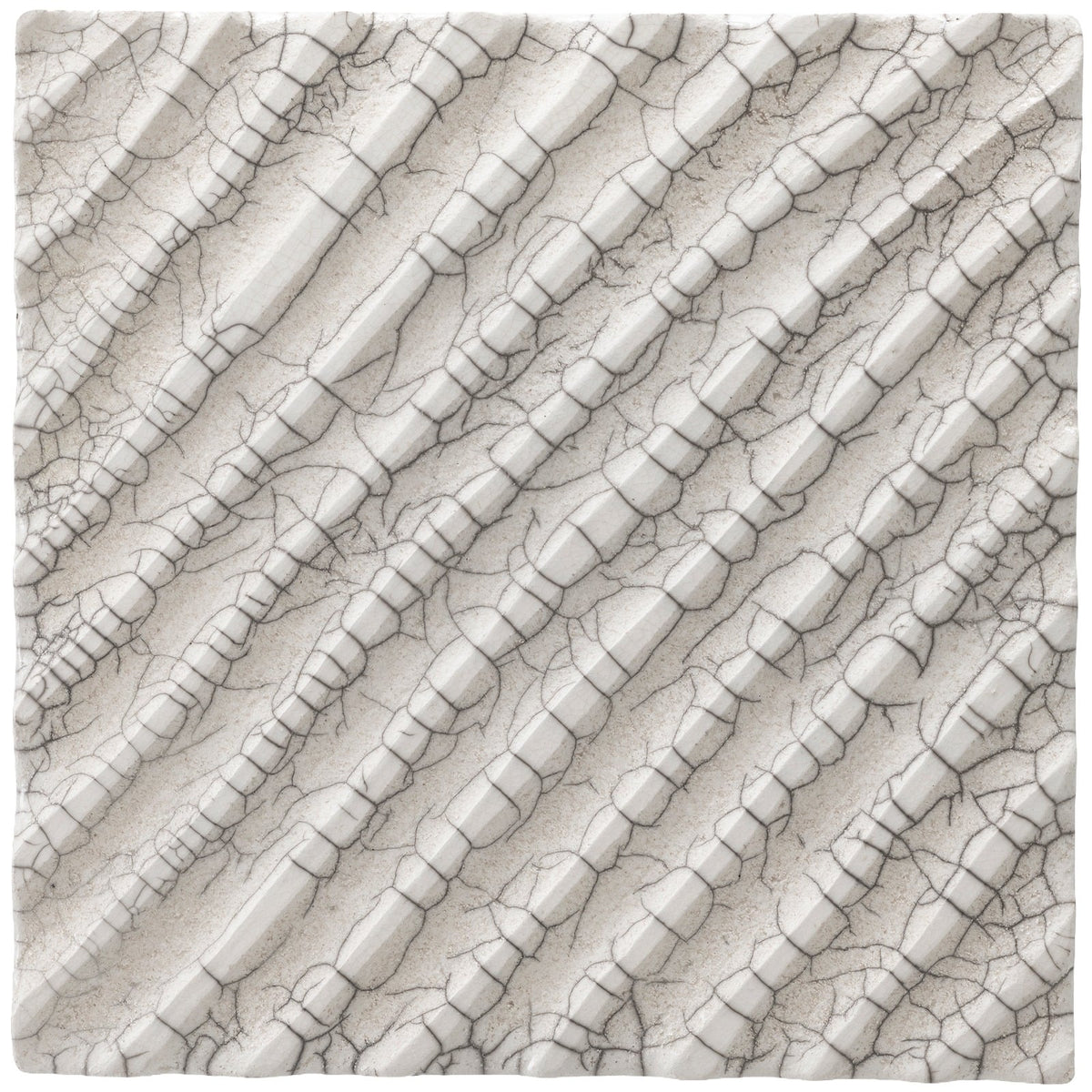 Division Wall Decoration in Crackled White - Diagonal