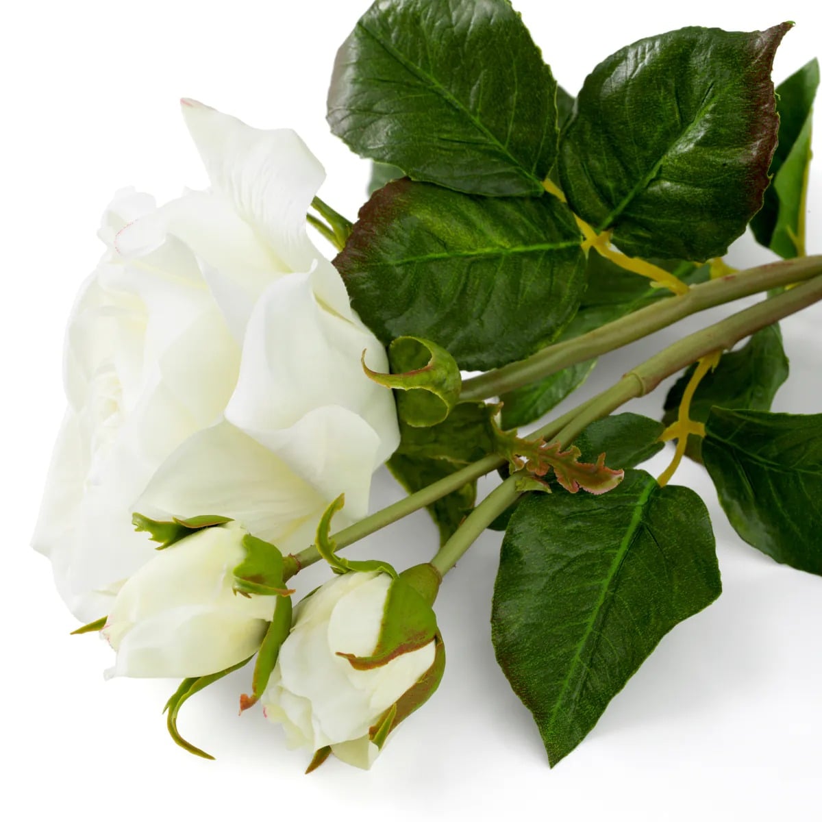 Bouquet of Roses Real Touch 72 Pieces in 3 Varieties in White
