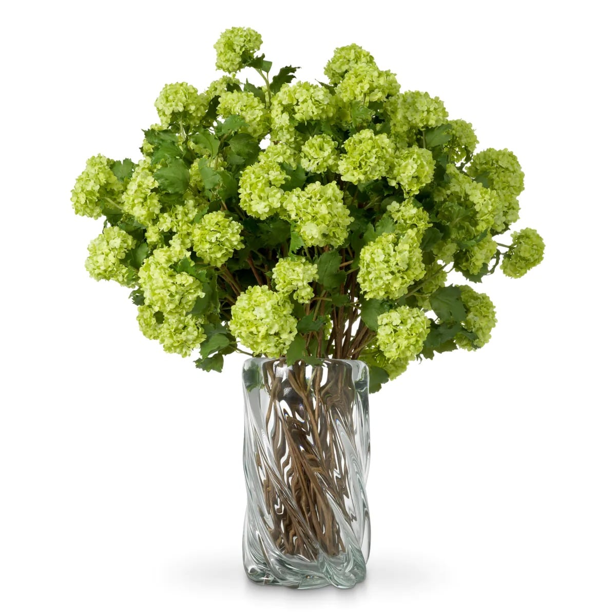 Bouquet of Hydrangeas Snowball Real Touch 36 Pieces in Green