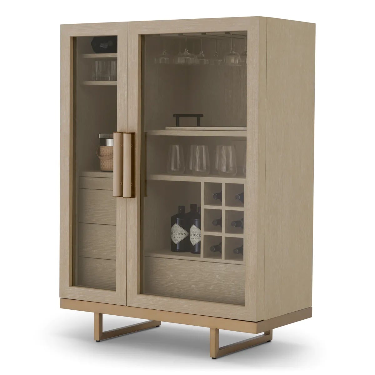 Bar Cabinet Connaught in Washed Oak