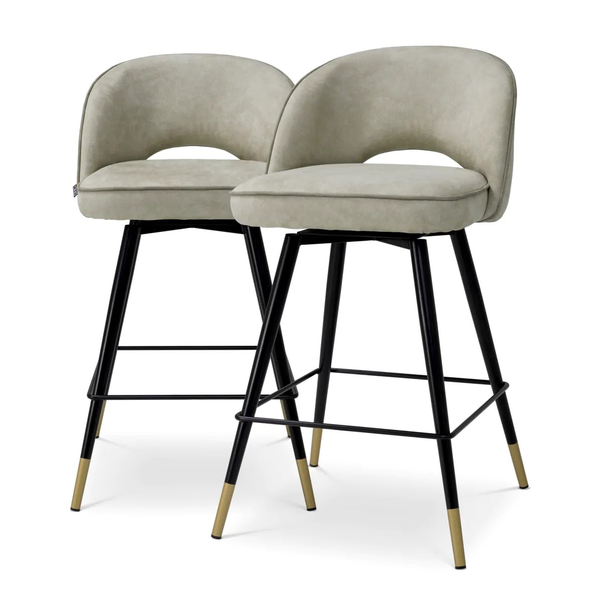 Counter Stool Cliff in Mayer Silver Set of 2