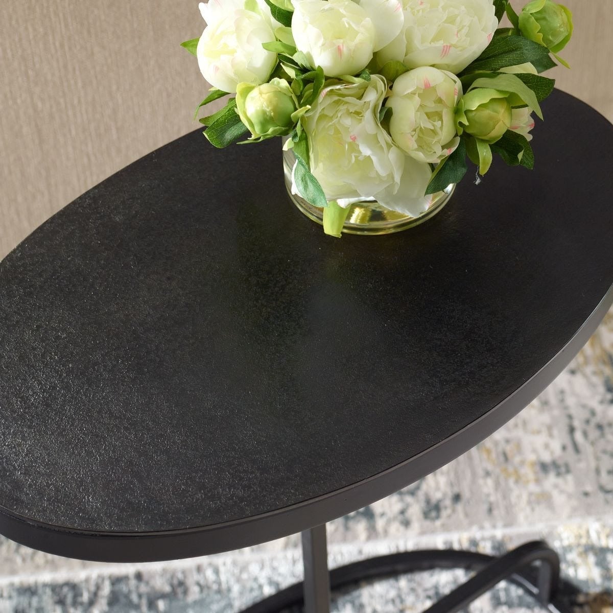 Matisse Black Oval Side Table