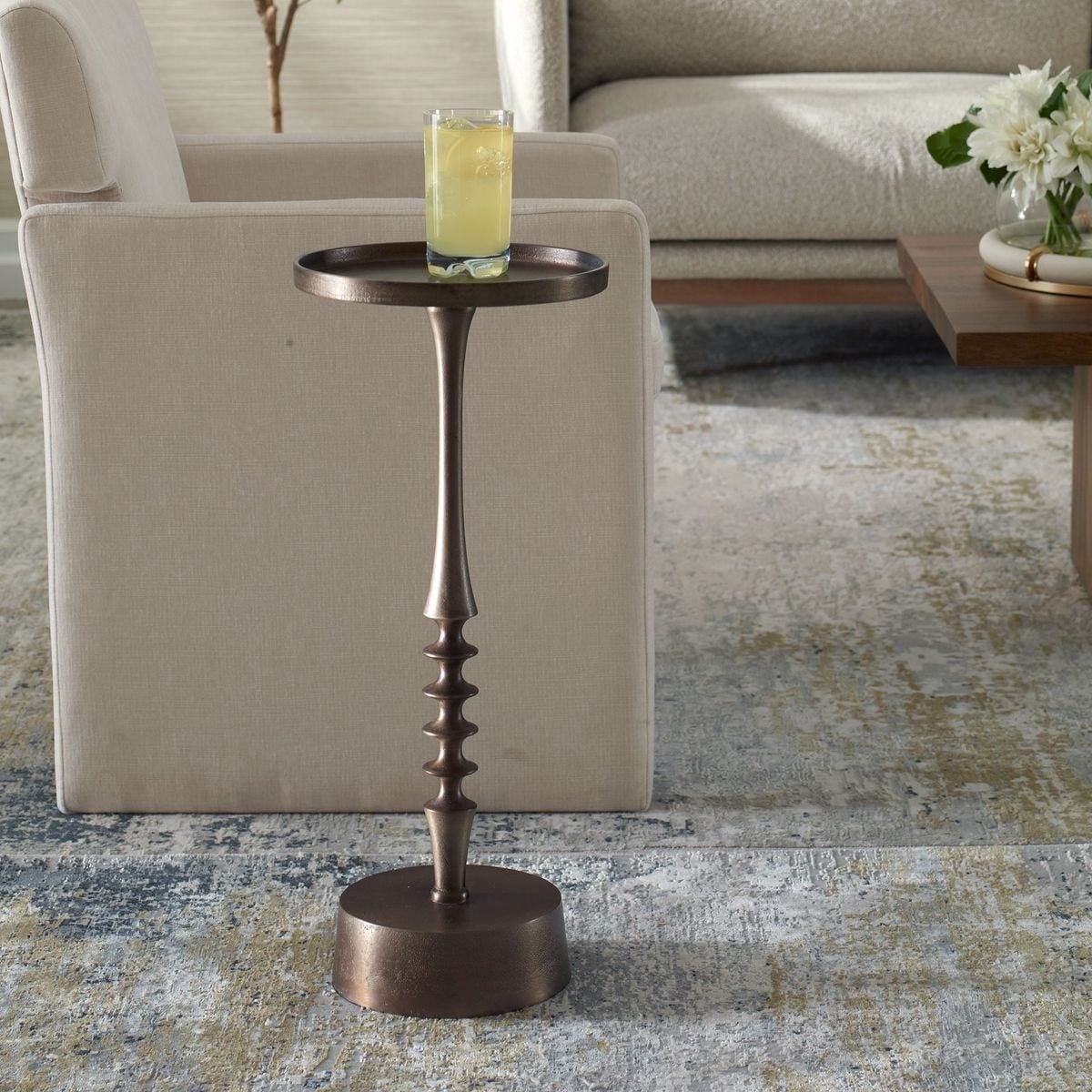 Klint Side Table in Antique Bronze
