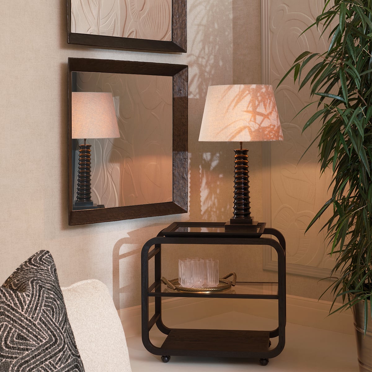 Othello Square Mirror in Dark Bronze