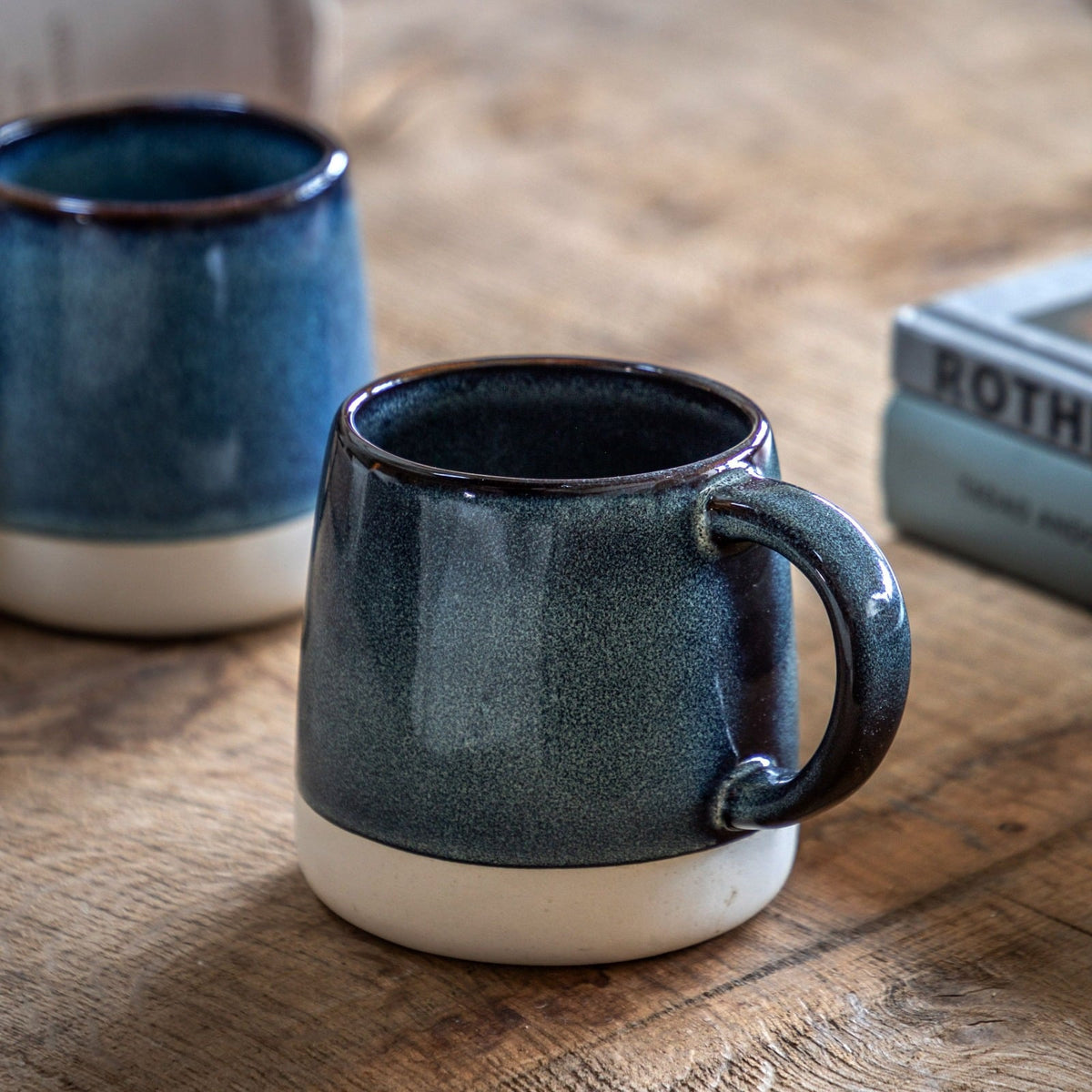 Reactive Glaze Mug in Ink Blue - Set of 4