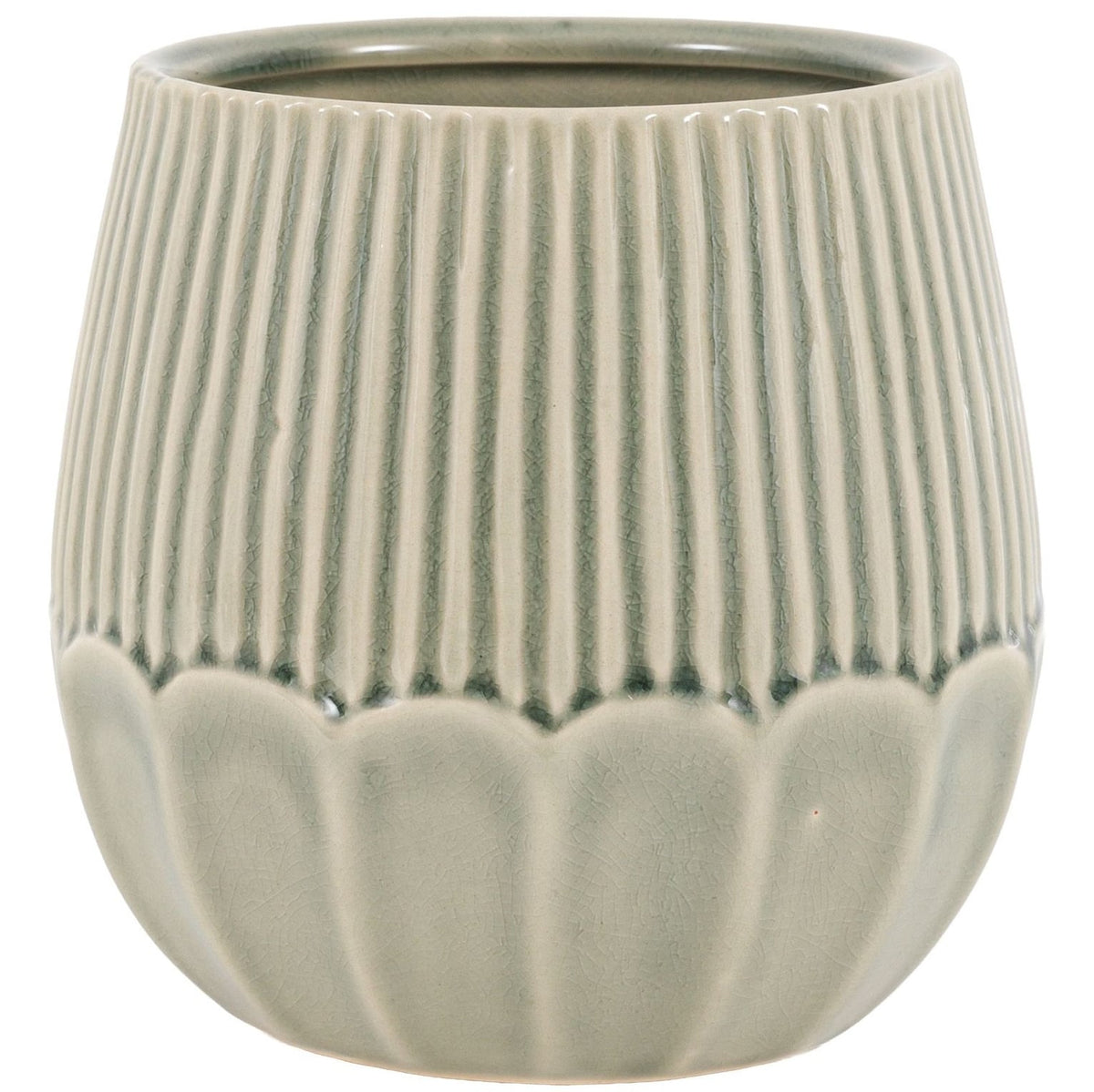 Elia Ceramic Planter in Green - Small