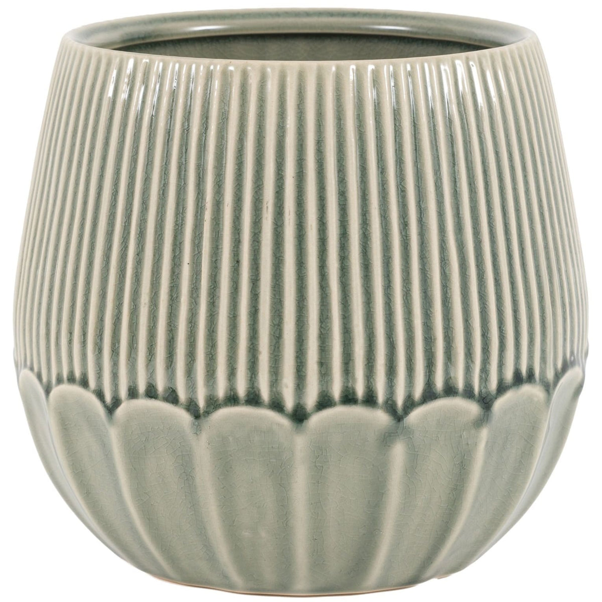 Elia Ceramic Planter in Green - Large
