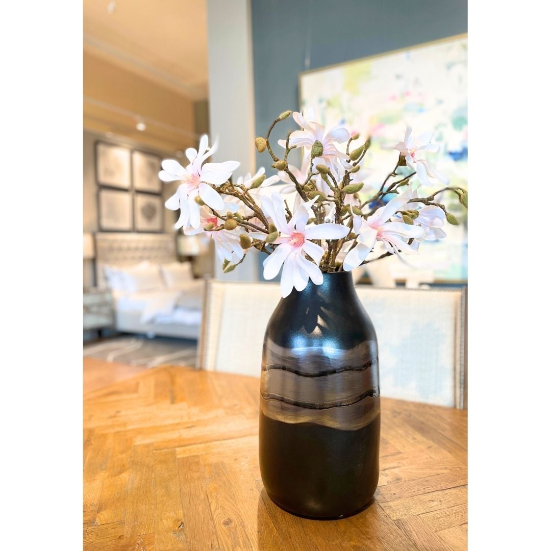 Touch of Blush Magnolia Spray with Leaves