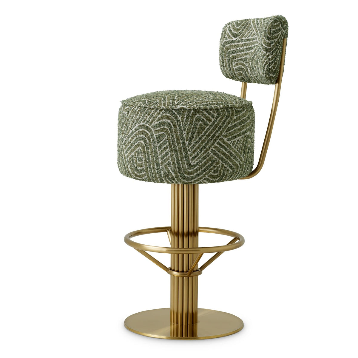 Carleton Back Bar Stool in Green