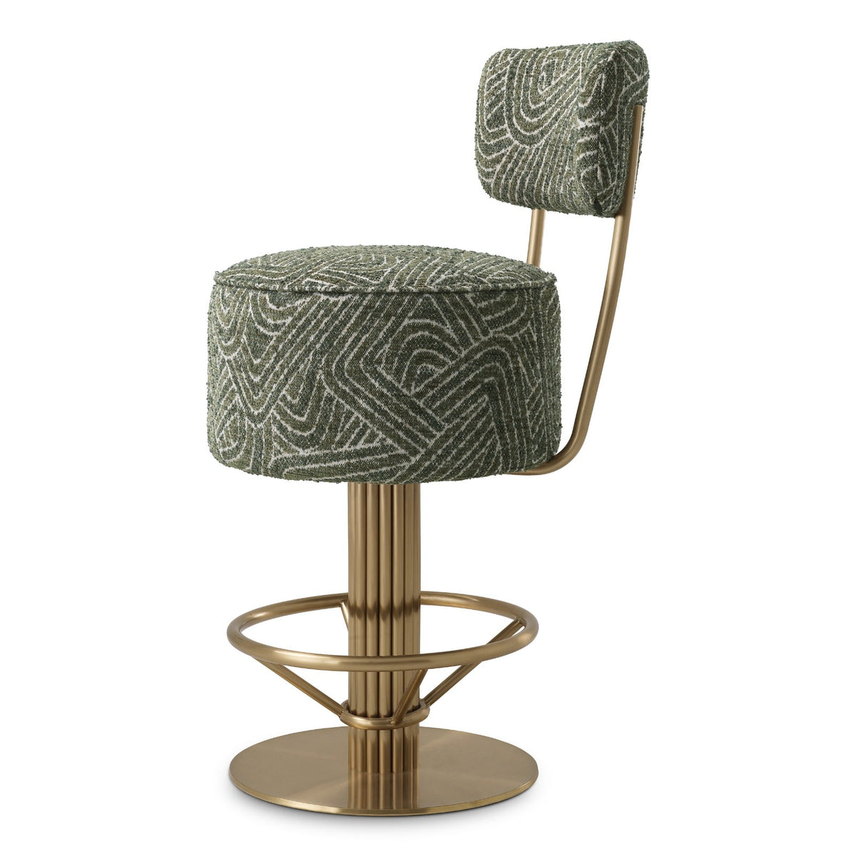 Carleton Back Counter Stool in Dark Green