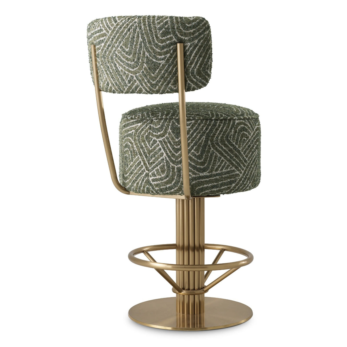Carleton Back Counter Stool in Dark Green