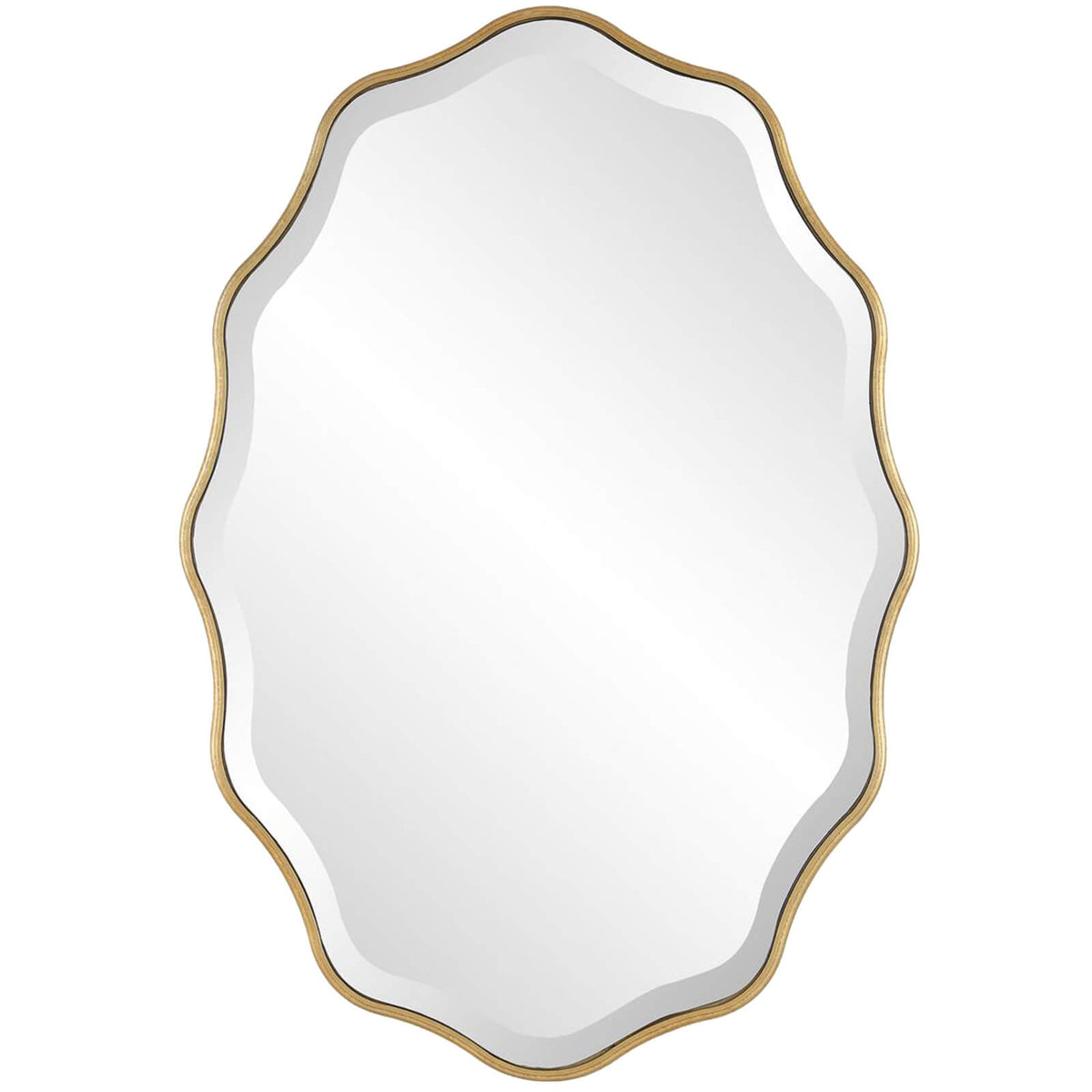 Capri Scalloped Oval Mirror in Gold