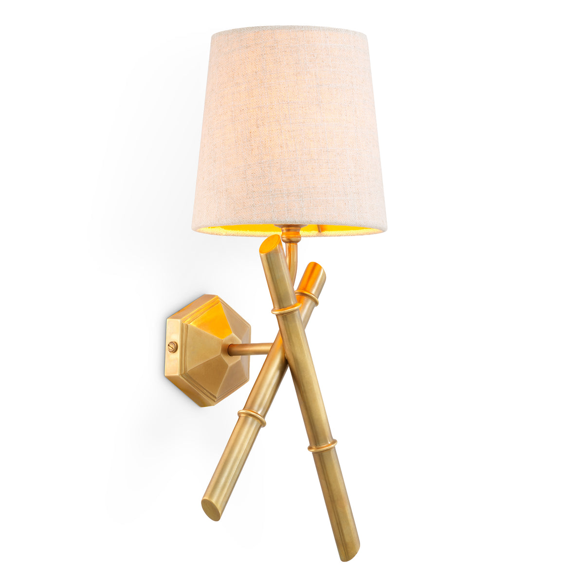 Aveline Wall Lamp in Vintage Brass including Linen Shade
