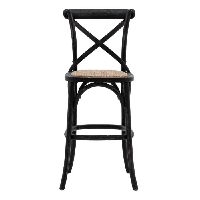 Fennel Black/Rattan Stool Set of 2