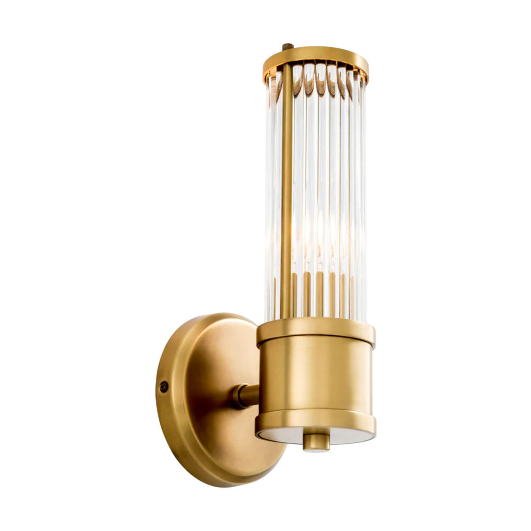 Claridges Wall Light in Antique Brass - Single