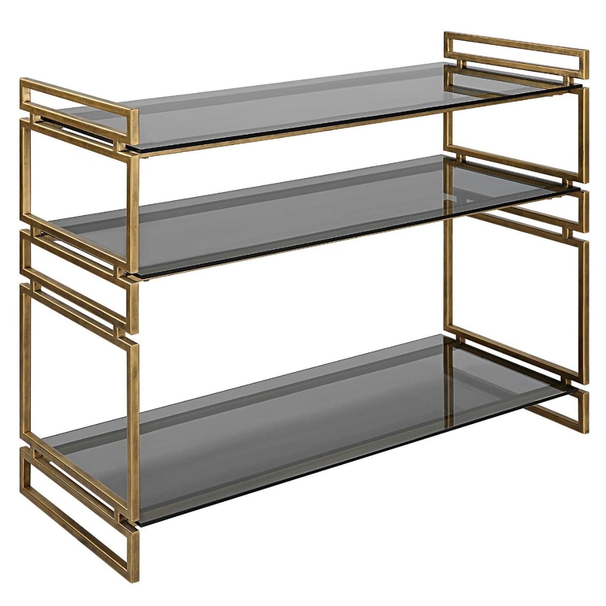 Stacked Up Grey Glass Console Table