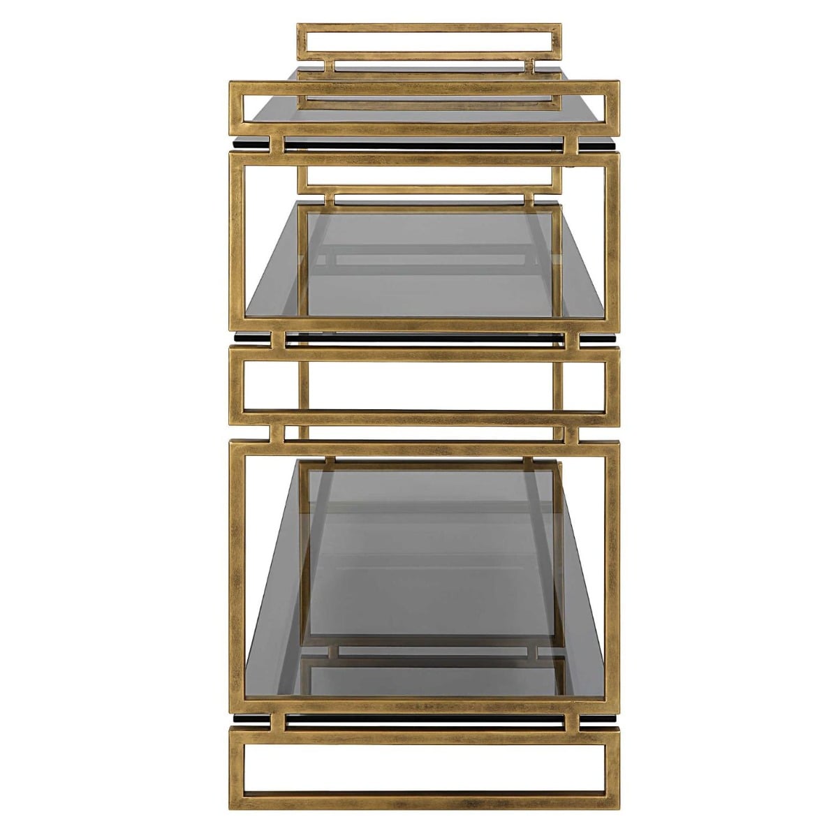 Stacked Up Grey Glass Console Table