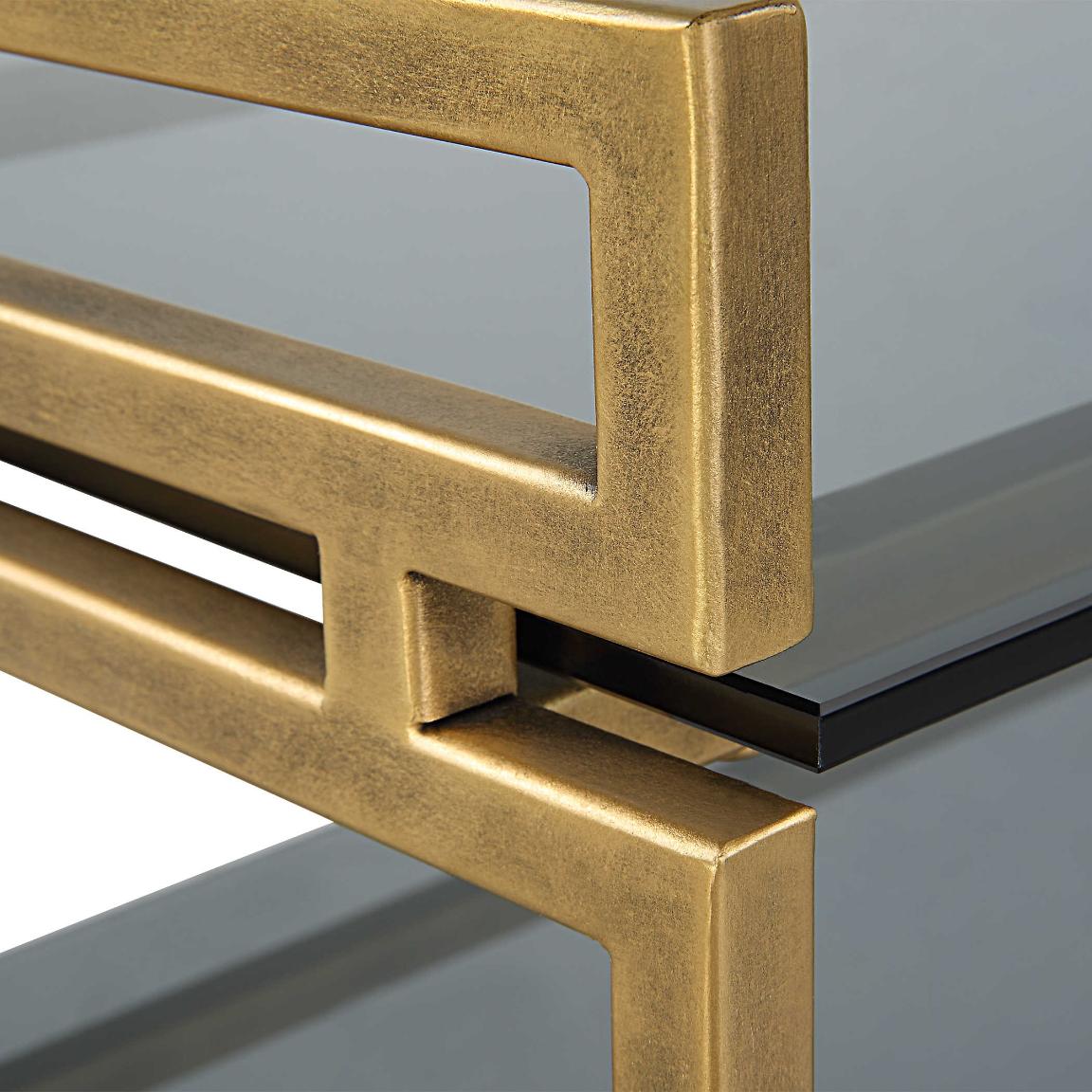 Stacked Up Grey Glass Console Table