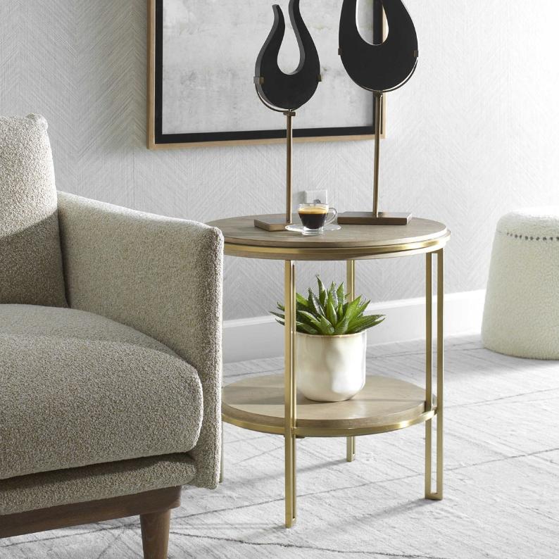 Elise Round Brass Side Table