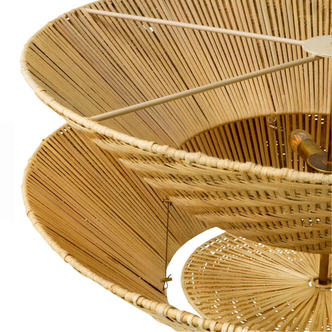 Chandelier Tavira in Natural Rattan
