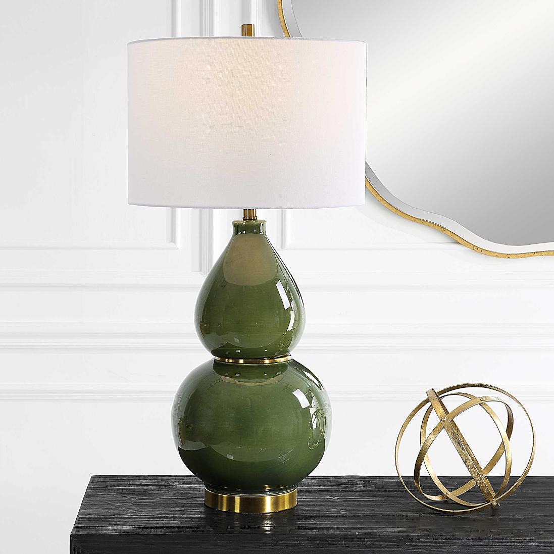 Gourd Table Lamp in Green