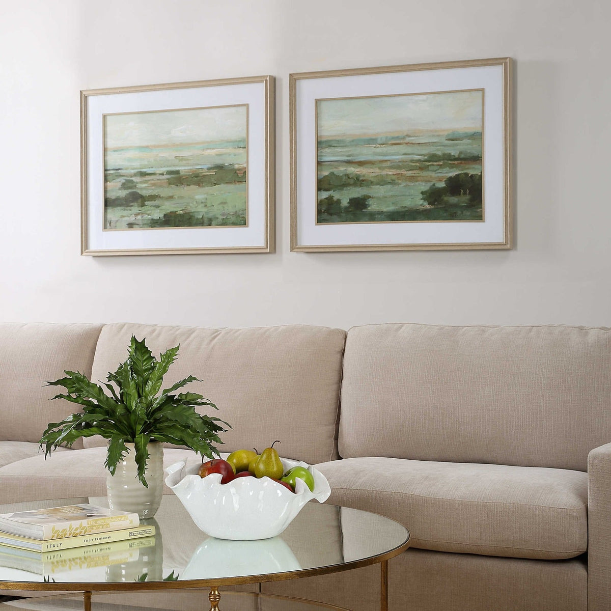 Warm Valley Framed Prints Set of 2