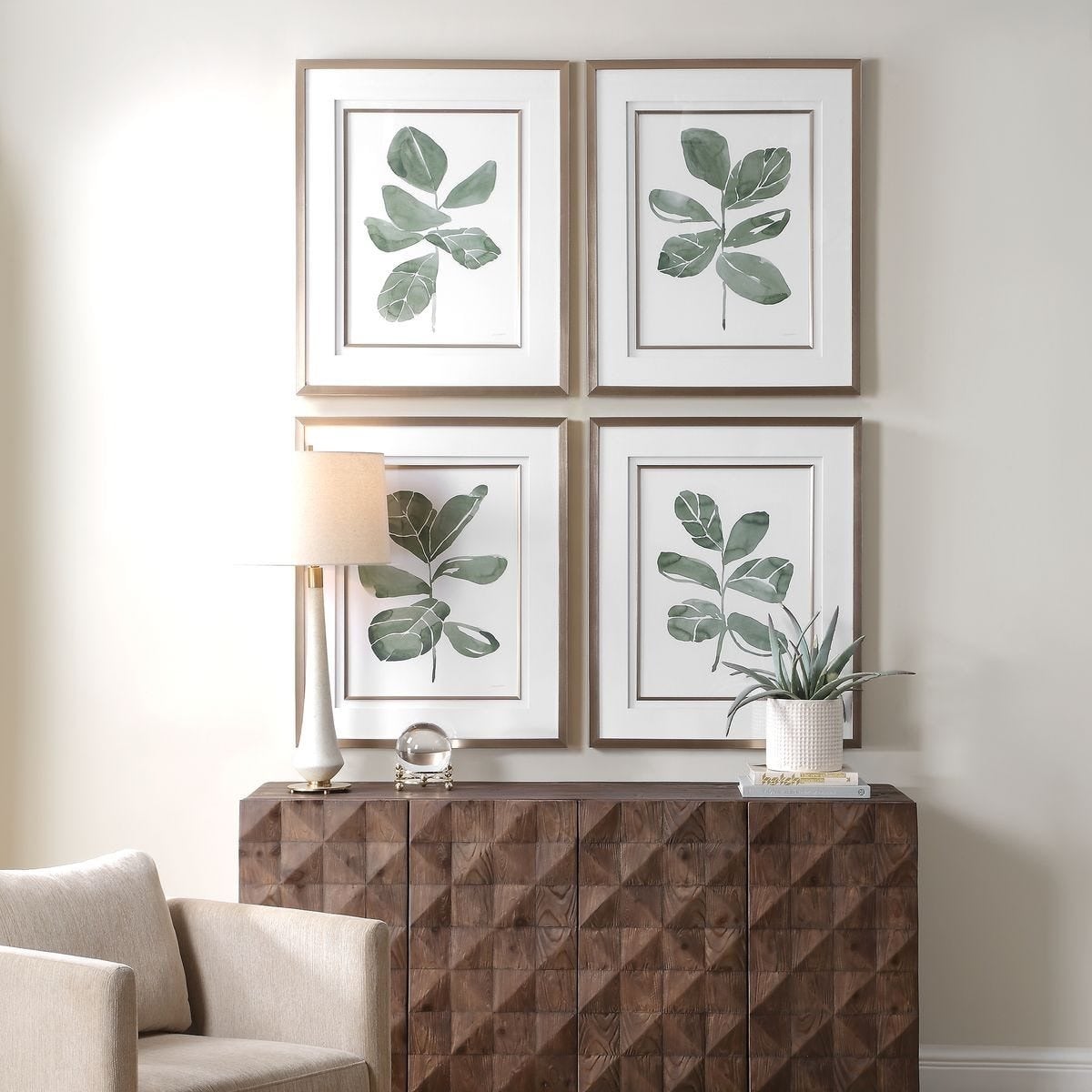 Fiddle Head Leaf Botanical Prints Set of 4