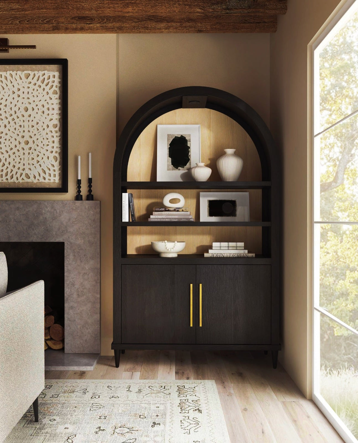 Timeless Curved Display Cabinet