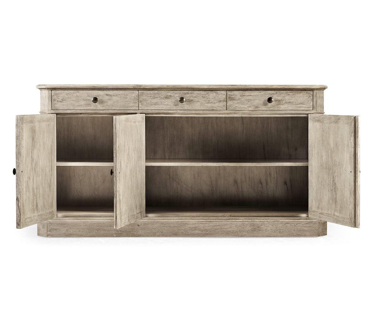 64" Rustic Grey Three Door Sideboard