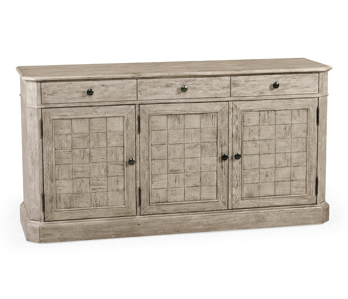 64" Rustic Grey Three Door Sideboard