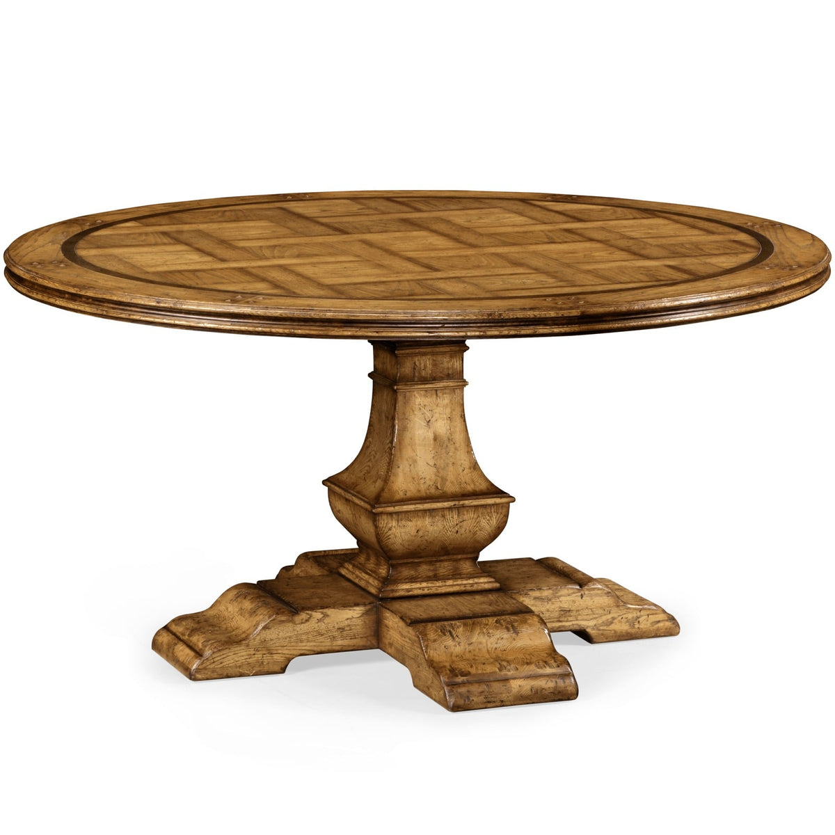 Round Dining Table in Light Brown Chestnut - 152cm