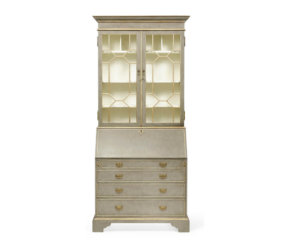 Georgian Grey & Gilded Secretary