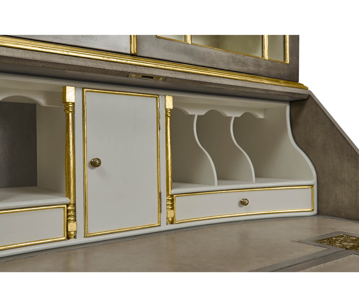 Georgian Grey & Gilded Secretary