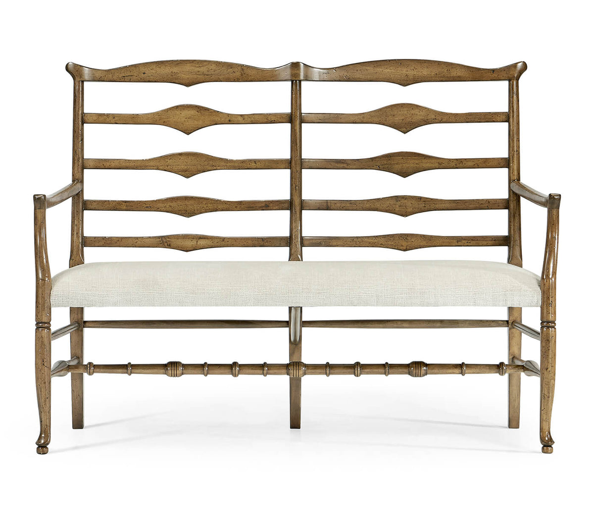Medium Driftwood Double Bench Ladder Back - Shambala