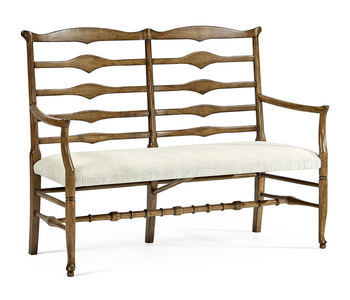 Medium Driftwood Double Bench Ladder Back - Shambala