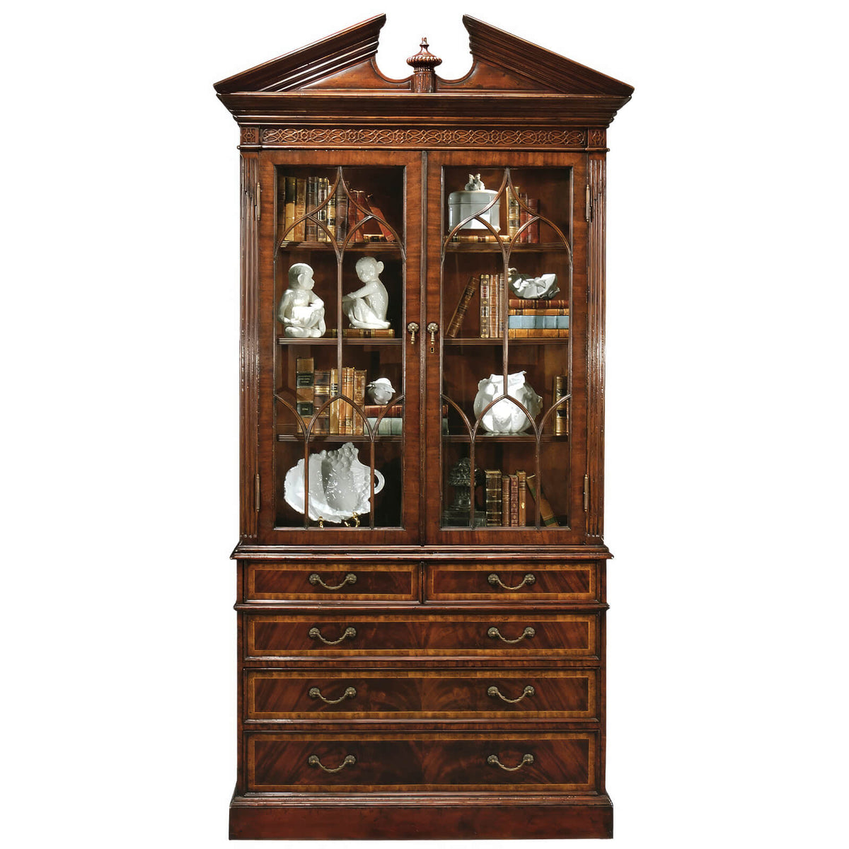 Mahogany Glazed Display Cabinet with Drawers